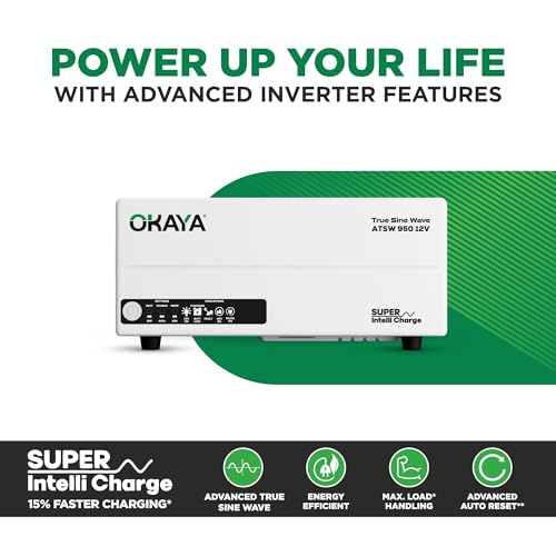 Image of Okaya Inverter with Battery Combo for Home,Office & Shops|ATSW 950 12V Pure Sine Wave Inverter 700VA with 36 Months Warranty & OPLT19036 160Ah Battery 36 Months Warranty