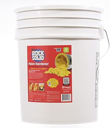Xsorb Rock Solid Paint Hardener/Solidifier (5 Gallon Pail) Powder for drying waste or leftover acrylic/latex paint, absorbs up to 31 gallons