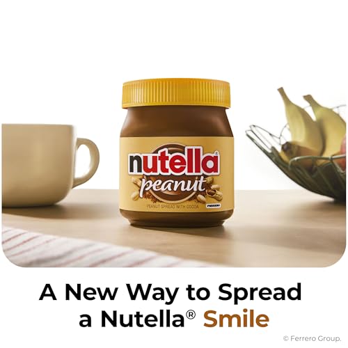 Image of Nutella Peanut Spread With Cocoa, Smooth and Creamy, for Afternoon Snacking, Family Gifts, Unique Snacks, 13 oz