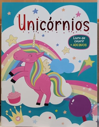 Livro de colorir com adesivos – unicornios: