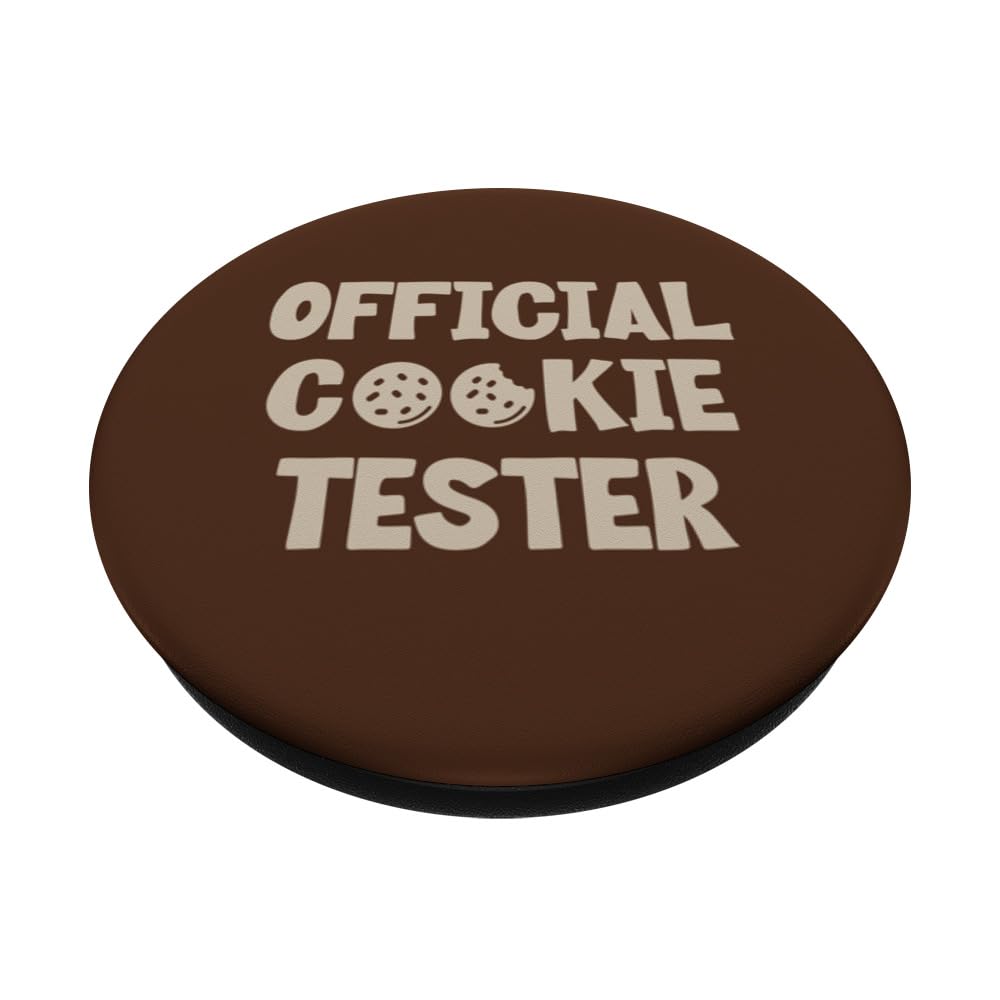 Official Cookie Tester Funny Foodie Lover PopSockets Adhesive PopGrip, Black - Image 2