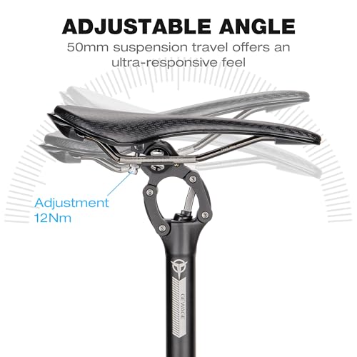 Bike Suspension Seatpost- 27.2 / 30.9 / 31.6mm Shock-Absorber Bicycle Seat Post - Lightweight Aluminum Alloy Four-Link Seat Tube for Mountain Road Bike Gravel, Hybrid, and E-Bikes (27.2)