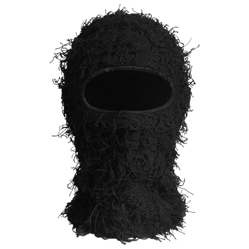 KIYFXA Gorro de Lana de Hombre Cálido de Punto Polar con Capucha de Felpa - Negro (1pcs)