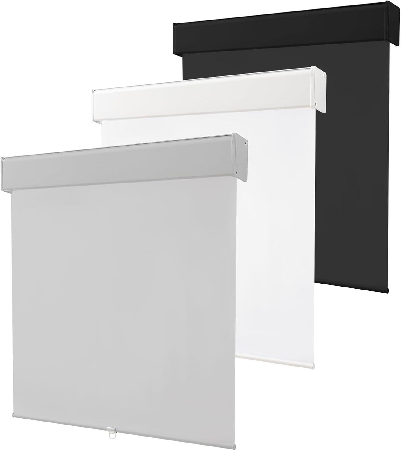 Melodieux 100% Blackout Cordless Free-Stop Roller Shade, Window Blind with Thermal Insulated, UV Protection Fabric. Roller Blind for Office and Home. Easy to Install. White, 34" W x 72" H