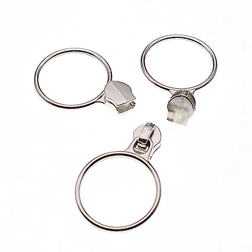 Leekayer #5 Silver Metallic Nylon Coil Zippers by The Yard Bulk 10 Yards White Zipper Tape with 25pcs Silver Ring Pull Sliders for DIY Sewing Tailor Craft Bag(White) by Leekayer - Image 5