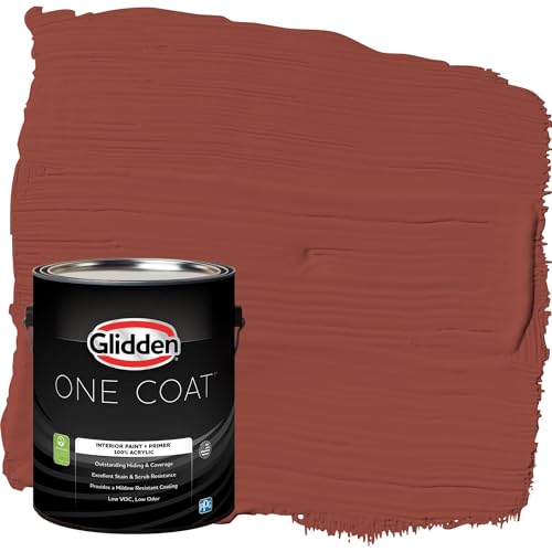Glidden Interior Paint + Primer: Red/Cedar Chest, One Coat, Semi-Gloss, 1-Gallon