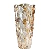 9.5″ High Thickened Amber Glass Flower Vase for Home Decor, Dining Wedding Table Office Holiday Party Centerpiece Decoration
