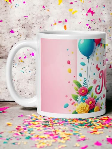 Image of Better Gift Flowers Happy Birthday Mom Pink Theme Mug, Round Shaped Multicolor Themed Coffee Mugs, Mug for Gifting, Gifting Items for Family, Friends & Closed Ones