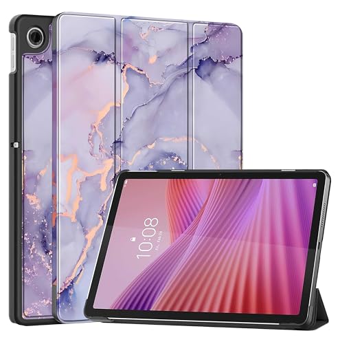 Image of ProElite Cover for Lenovo Tab 10.1 inch 2025 Case Cover, Sleek Smart Flip Case Cover for Lenovo Tab 10.1 inch 2025 Tablet (Support Auto Sleep Wake), Marble Purple