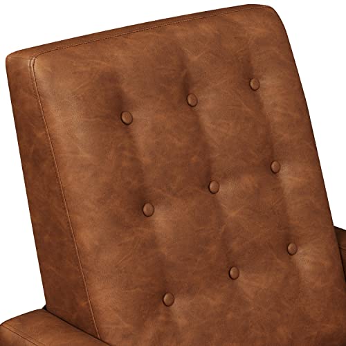 Sillón ajuste respaldo y pie marrón miniatura 5