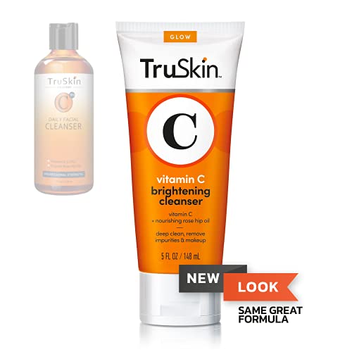 Truskin Vitamin C Facial Cleanser, Brightening Anti-Aging Face Wash Blend Includes Vitamin E, Tea Tree Oil, Rosehip Oil & Aloe Vera, For Daily Use To Fight Uv Damage To Skin & Fight Acne, 5 Fl Oz #TOP7
