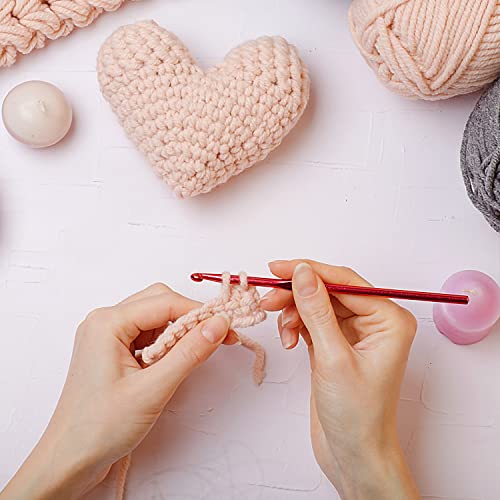 OWill 24 Stück häkelnadel set,14 Größen 2mm-10mm Häkelnadel aus bunt Aluminium mit 10 Markierungsnadel,Ergonomische häkelnadeln Crochet Set für Anfänger und arthritische, lila