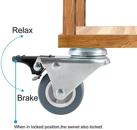 Heavy Duty Castor Wheels, YTTX 4 Swivel Castors Heavy Duty Double Rolls Rubber Wheel with Brake for Furniture Table Trolley Workbench Garage