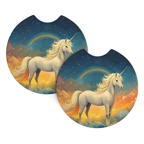 Portavasos para Auto Unicornio Arcoíris Starry Sky 2 Pzas miniatura 1