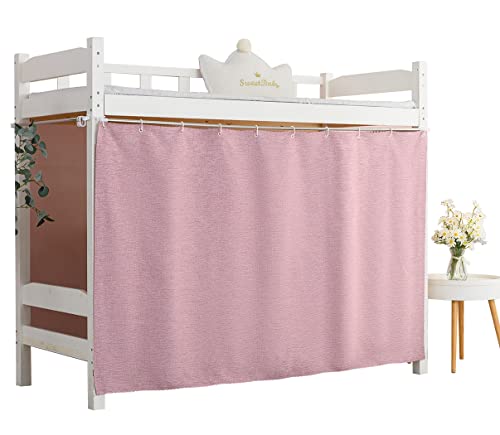 Teanea Solid Bottom Bunk Bed Blackout Curtains Privacy Cloth Single Size Twin Size For Men Women Teen Collage Students, 1 Panel, Pink #TOP25