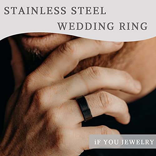 Simple Stainless Steel Band Rings For Women Men, Cool Silver Men's Ring Pack, Plain Black Wedding Pormise Band Ring Set #TOP3