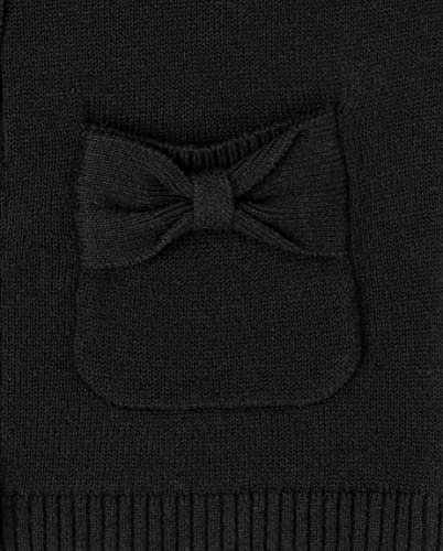 The Children's Place Baby Girls And Toddler Bow Pocket Cardigan Sweater, Black, 4T Us #TOP2