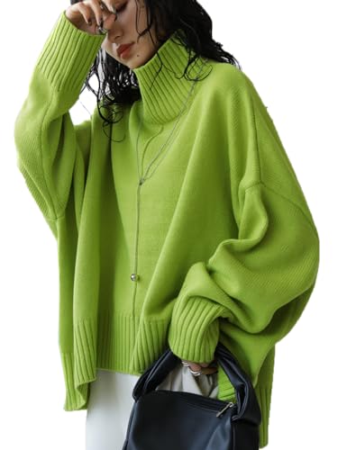 [antiqua] [アンティカ] ハイネック ニット レディース 無地 長袖 PN-00432 Free Size 29 ライムのサムネイル