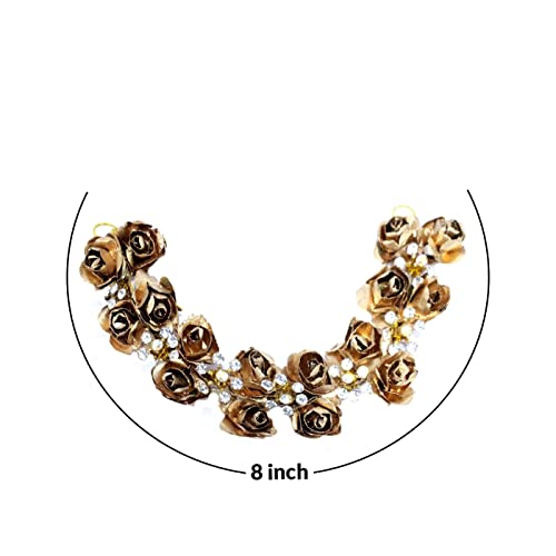 Image of Majik Bun Decoration Hair Gajra For Women And Girls Wedding, Party Hair Decoration Hair Accessories (Golden)