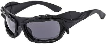 Unique Hip Hop Sunglasses For Women Men Sports Twisted Sun Glasses Female Party Shades Silver Retro Eyewear
