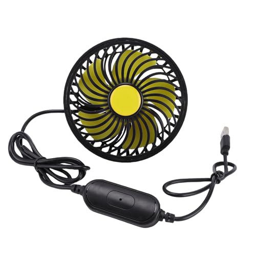 Ventilador de Automóvil Alimentado por USB Motor de Enfriamiento Eficiente sin Escobillas para Hacer Circular Aire en el Reposacabezas Trasero del Asiento del Automóvil, Cabezal Giratorio de