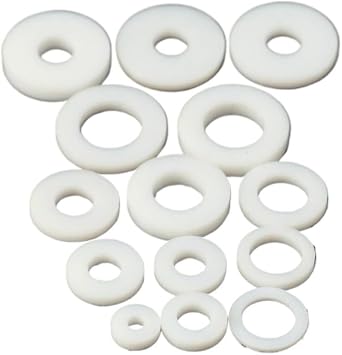 50pcs Sizes O/D 8.5mm-18mm I/D 3mm-10mm Thick 2mm 3mm PTFE Flat Washer Gasket Spacer Sealing For Pressure Gage20x12x4mm