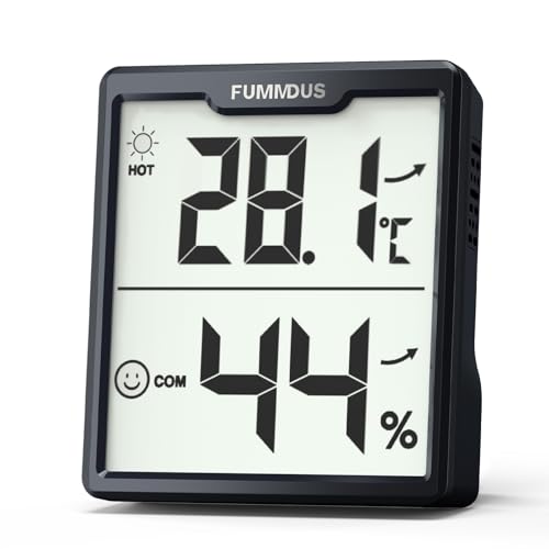 FUMMDUS Digital Room Thermometer Indoor 5s Refresh Temperature and Humidity Monitor With Comfort Icon AAA Batteries Hygrometers for Home Greenhouse Office Car Air Comfort Thermometers