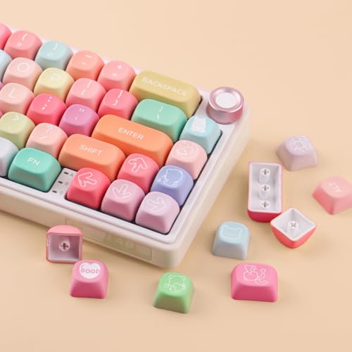 Teclas de sublimación Tsungup PBT para un tipeo cómodo con perfil MOA de ositos y 126 piezas 4