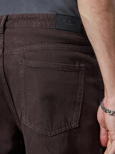Image of Bewakoof Men's Solid Super Baggy Fit Cotton Jeans