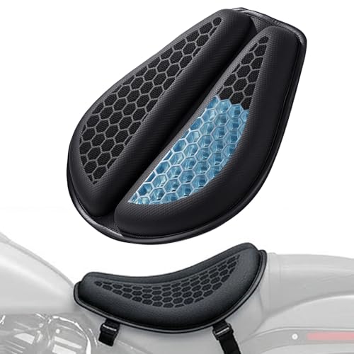 Frikan Motorcycle Gel Seat Cushion Large 3DHoneycomb Structure Shock Absorption Foldable & Breathable Motorcycle Gel Seat Pad for Long Rides