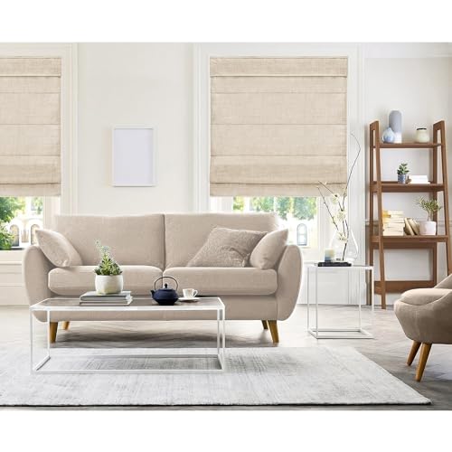 CHICOLOGY Roman Shades for Windows, Window Treatments, Roman Shades, Roman Window Shades, Room Darkening Shades, Window Shades, 30" W X 64" H, Belgian Flax (Privacy & Light Filtering) - Image 3