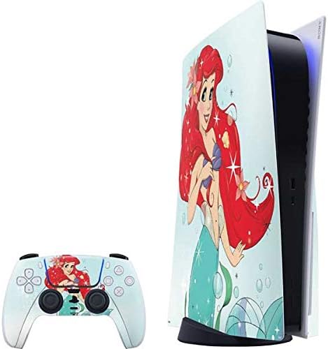 Skinit Decal Gaming Skin Compatible with PS5 Bundle - Officially Licensed Disney The Little Mermaid Ariel Sparkles Art Design