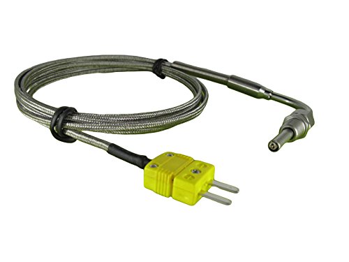 Exposed Tip Exhaust Gas Temperature Sensors (EGT) Thermocouple K Type Probe with 90° Bend Probe, 1/8” NPT Compression Fittings & 10 ft Lead