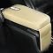 Universal Leather Car Armrest Box Pad With Pocket & Tissue Holder - Waterproof, Memory Foam, Fits SUV/Truck/Car (Black)