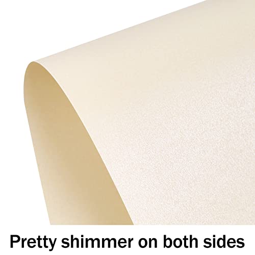 100 Sheets Cream Shimmer Cardstock 8.5 X 11 Off White Paper, Goefun 80Lb Ivory Card Stock Printer Paper For Invitations, Certificates, Crafts, Card Making #TOP2