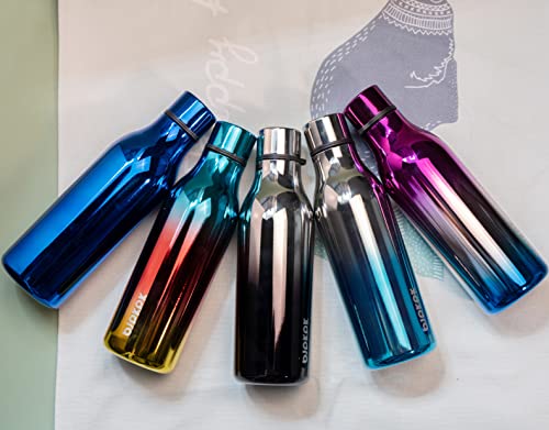 Image of BJPKPK Insulated Water Bottles, 18 oz Stainless Steel Metal Water Bottle with Strap, BPA Free Leak Proof Jugs, Mugs, Flasks, Reusable Thermal Flasks for Sports & Travel, Blue Lagoon