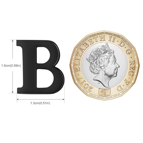 Image of HONEY BEAR Initial Alphabet Letter Lapel Pins Collar Badge Brooches for Mens /Womens Shirt Dress Decoration Black
