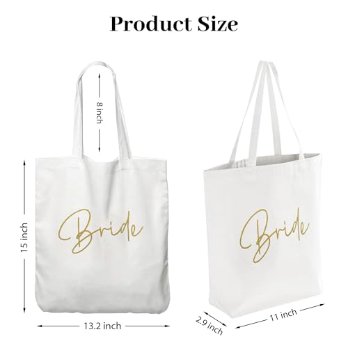 Image of LADY & HOME 6pcs Bachelorette Party Tote Bag, Bride Bridesmaid Cotton Tote Bag for Wedding Gifts