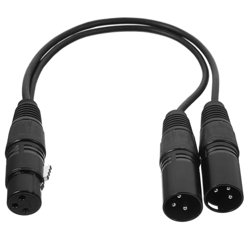 SHINEOFI - SHINEOFI Câble Séparateur XLR 1 Femelle vers 2 Mâles Adaptateur Audio 30 CM Zinc Noir Connecteurs pour Microphone Système Stéréo pour Enregistrement et Concerts