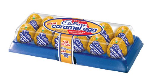 CADBURY Mini Caramel Egg Easter Candy, Milk Chocolate Egg Filled with Creamy Caramel, 12 Count - 4.8 Ounce Package (Pack of 4)