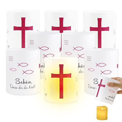 Photophore décoratif de table pour communion, baptême, confirmation, première communion, mini bougies de table, photophores de table, photophores pour bougies chauffe-plat ou bougies LED (rose A)