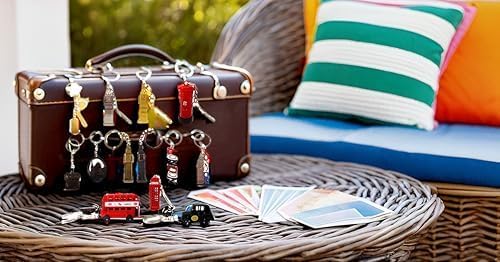 10 London Souvenir Gift Keyrings Souvenirs UK Keychain British England Tags GB Icon Mini Brelock Union Jack Bus Tower UK British Landmark (10 Keychain Souvenir)