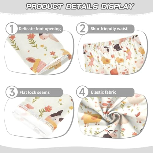 Farm Animals Pattern Kids Girl's Cotton Leggings Casual Full Length Athleisure Pants Sports3