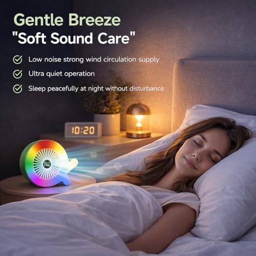 Image of One94Store Fish-Shaped Portable USB Table Fan, 1200mAh Rechargeable Mini Fan with 3 Wind Speed, Up to 4Hrs Runtime, Low Noise Lightweight Desktop & Handheld Cooling Fan for Home, Office (White)