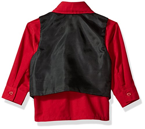 Rafael Boy's Vest And Pant Set, Includes Shirt, Tie And Hanky -  Black/Red, 7 #TOP1