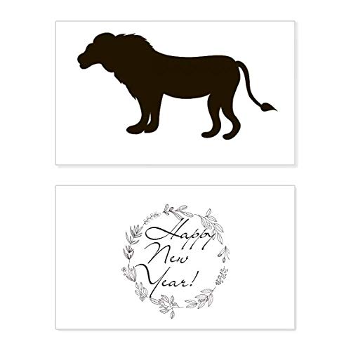 Tarjeta de Año Nuevo de león negro: bendiciones elegantes para tu mesa