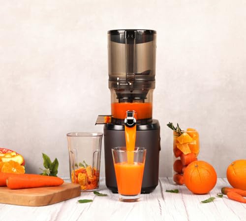 Miniatura 5 de Kuvings Extractor De Jugo Manos Libres Auto6 Corte Automático De Frutas Y Verduras Enteras Cesta De 1,7 L Limpieza Fácil Antracita