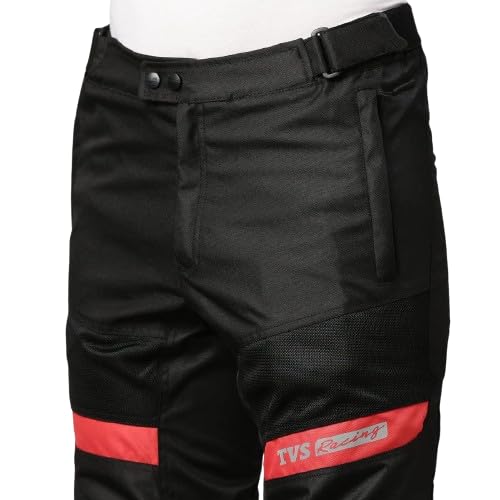TVS Riding Pants for Men with CE Level-2 Knee Armor, High-Abrasion 
