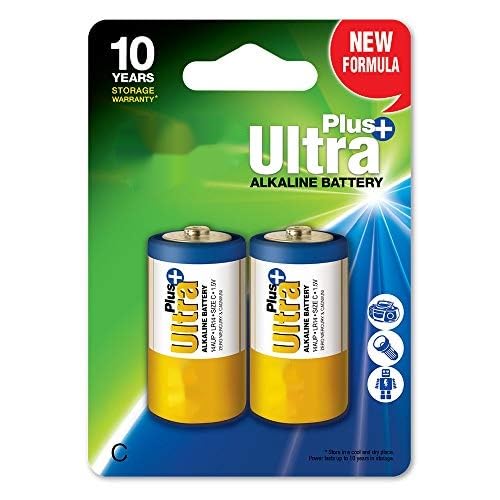Baterías alcalinas Tipo C (LR14) de 1.5V, código 811003. Ideal para Dispositivos Que requieren energía Duradera y confiable. Paquete de 4 Unidades.