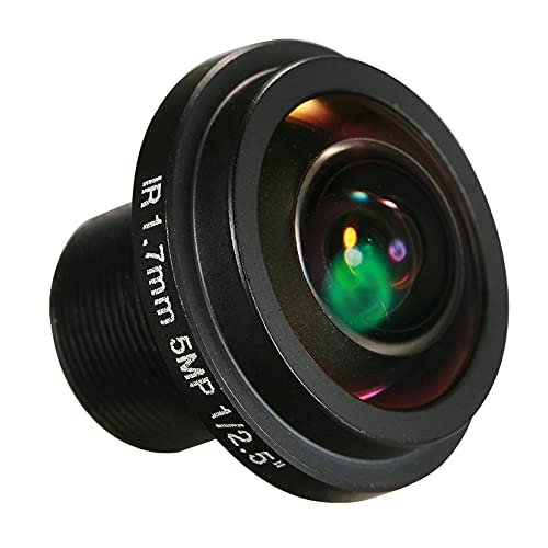 Obiettivo Fisheye da 1,7 Mm, Obiettivo per Telecamera CCTV Panoramica Grandangolare da 5 MP, Attacco M12, Facile da Installare, Ottimo Sostituto per il Tuo Dispositivo, Mini